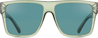 LMNT Sunglasses Square Full Rim Plastic Mens Sunglasses Green Size 54 - Free Lenses - LMNT