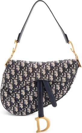 Dior Saddle Handbag Oblique Canvas Medium shoulder bag - Blauw