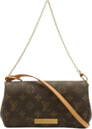 Louis Vuitton Pre-owned Canvas Shoulder Bag - Dames - Vintage Schoudertas - Bruin - ONE Size - Leer - Vintage
