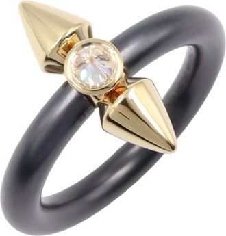 Tiffany & Co. Gold Black Clear Yellow Gold (18K) Band Ring (Pre-Owned)