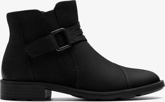 Clarks Womens Adalynn Faye Black Nubuck Boots - Size UK 4.5