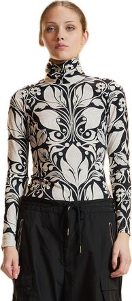 Cynthia Rowley Turtle Neck Lycra Top in Black/white at Nordstrom, Size X-Small