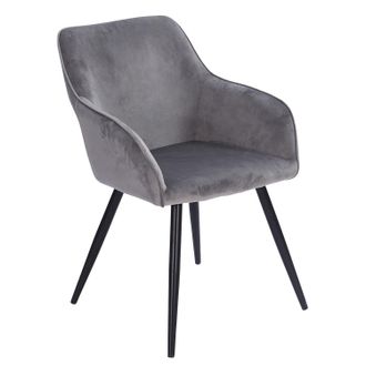 Happy Garden Silla Vintage De Terciopelo Gris Gisele