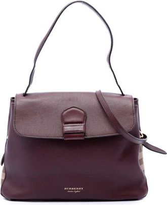 Burberry Pre-owned Burberry Medium House Check Trimmed Leather Camberley Satchel Ladies DDPIN90LVT85XCSA