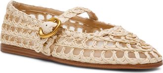 Steve Madden Melody Raffia Mary Jane Flat in Natural Raffia at Nordstrom, Size 6.5