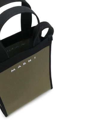 Marni Mens Logo Knit Tote Green Polyester