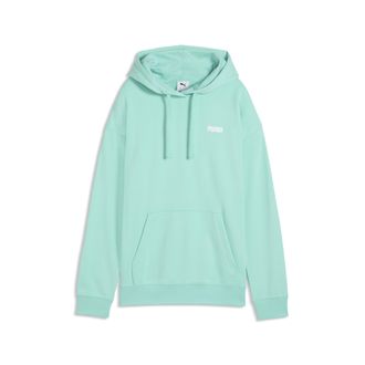 Puma Felpa con cappuccio con logo piccolo Essentials dal taglio morbido da donna, Abbigliamento, Verde, XS