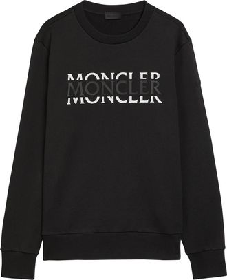 Moncler Logo-print Cotton Sweatshirt - Black - M