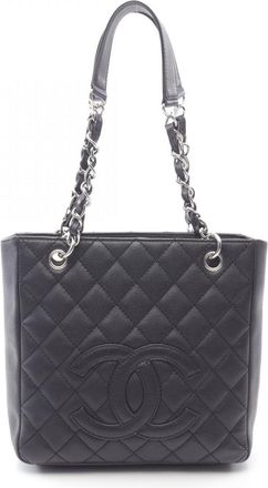 Chanel Black Grained Calfskin Tote Bag (Pre-Owned)