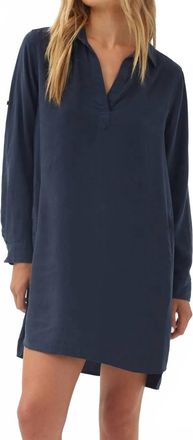 Bella Dahl Long Sleeve A-Line Dress In Endless Sea