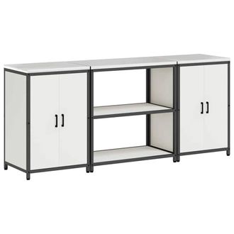 Berkfield Home Kitchen Storage Set with Shelf with Storage with Door 3 pcs White