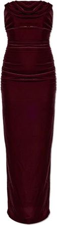 Rotate Velours Jurk - Dames - Avondkleed - Rood - XS - Kleedjes