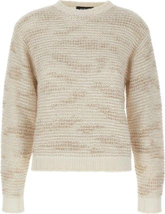 Fabiana Filippi Truien WIT - Dames - Ronde hals truien - Beige - M - Wol - Truien & Vesten