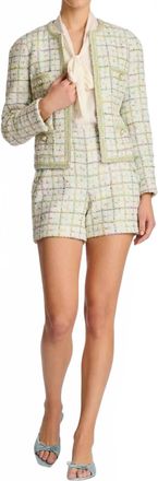 Weill Pastel Tweed Jacket In Green