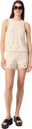 Maje Crochet-knit shorts in White at Nordstrom, Size 42 Eu