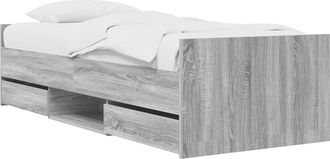 vidaXL Estructura De Cama Con Caj&oacute;n Sonoma Gris Madera De Ingenier&iacute;a Vidaxl