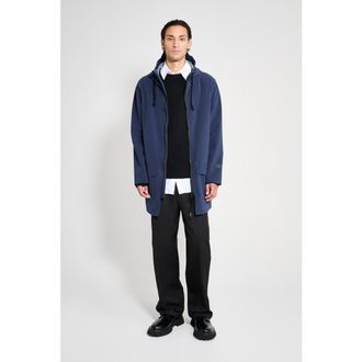 Stutterheim Stockholm Patch Matte Raincoat in Navy at Nordstrom, Size X-Large