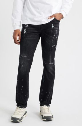 Rta Clayton Paint Splatter Ripped Skinny Jeans in Distressed Charcoal Paint at Nordstrom, Size 31