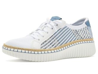 Skechers Wilshire Blvd - Breezy Stroll Womens Shoes White/Blue : 9.5 B - Medium, Faux Leather