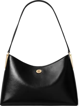Tory Burch Small Robinson Leather Shoulder Bag in Black at Nordstrom