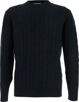 KANGRA Maglione girocollo in maglia a trecce - Nero