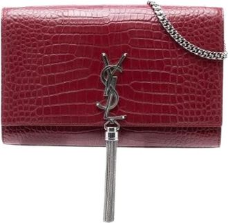 Saint Laurent Pre-owned The Kate Crossbody Bag - Dames - Vintage Clutch - Rood - ONE Size - Leer - Vintage