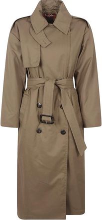 Max Mara Trench Coats, female, Green, Size: 2XS Tcharme Trench Coat