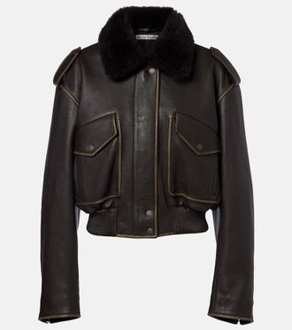 Acne Studios Leather bomber jacket