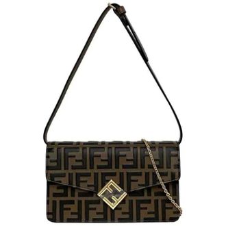 Fendi Pre-owned Shoulder Bags, female, Brown, Size: ONE SIZE Pre-owned Leather shoulder-bags