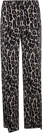 Theory Stretch Leopard Relaxed Straight Pants