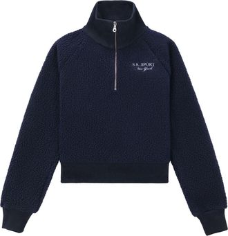 Sporty & Rich half-zip fleece sweatshirt - unisex - Polyester - M - Blue