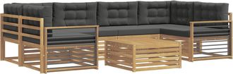 vidaXL Conjunto De Sof&aacute;s De Exterior 7 Uds. Blanco Y Antracita Vidaxl