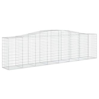 Berkfield Home Decorative Arched Gabion Baskets 10 pcs 400x50x100/120 cm Galvani in Silver