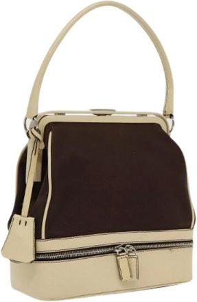 Prada Pre-owned Handbags, female, Brown, Size: ONE SIZE Pre-owned Vintage Canvas Handbag