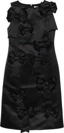 Ganni Bow Detail Sleeveless Dress - Dames - Feestkleedjes - Zwart - M - Kleedjes
