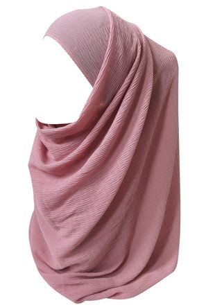 Lina & Lily Crinkled Chiffon Hijab Scarf Head Wrap (Light Dusty Pink)