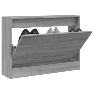 vidaXL Vidaxl - Zapatero De Madera De Ingenier&iacute;a Gris Sonoma 80x21x57 Cm