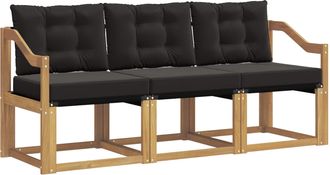 vidaXL Conjunto De Sof&aacute;s De Exterior 3 Uds. Blanco Y Negro Vidaxl