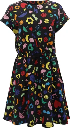 Moschino Love Moschino Printed Mini Flared Dress in Multicolor Cotton