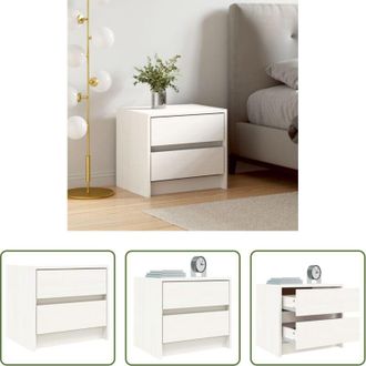 vidaXL vidaXL Comodino con cassetti - Comodino Bianco 40x31x35,5 cm in Legno Massello di Pino