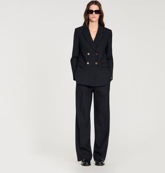 Sandro Wool slim-fit suit jacket