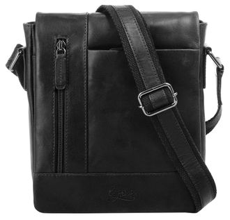 X-zone Umh&auml;ngetasche X-ZONE, Damen, Gr. B/H/T: 24cm x 21cm x 6cm onesize, schwarz, Leder, gepflegt, Taschen Umh&auml;ngetasche, echt Leder