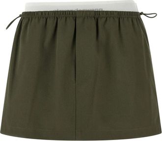 Alexander Wang Cotton Mini Skirt - Dames - Korte rokken - Groen - XS - Katoen - Rokken