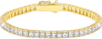 Crislu Princess Cubic Zirconia Tennis Bracelet in Gold at Nordstrom
