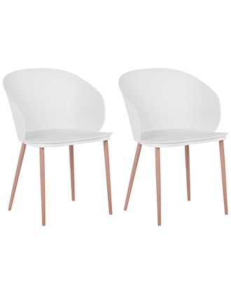 Beliani Conjunto de 2 sillas de comedor blanco