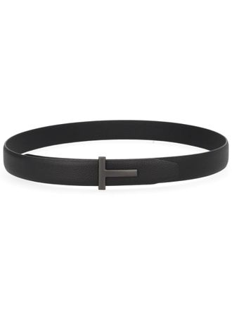 Tom Ford Black T Buckle Solid Belt
