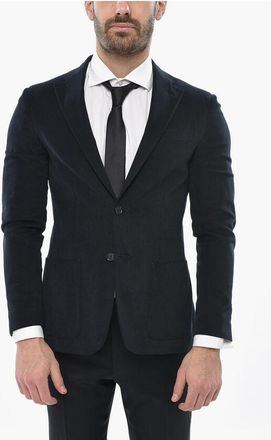 Corneliani CC COLLECTION Cotton-Blend Twill Blazer REFINED with Patch P size 50