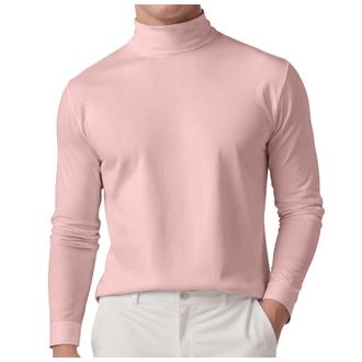 Generic Mens Thermal Long Sleeve Top, Warm Underwear Baselayer, Men Fleece Lined Warm Sports Base Layer Undershirt Full Sleeves Tops Roll Neck Cotton Sweater 
