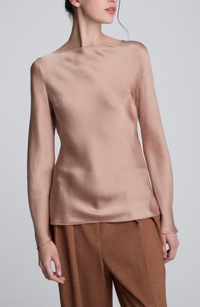 Kenneth Cole Sleeveless Cowl Back Satin Top in Pale Chestnut at Nordstrom, Size Medium