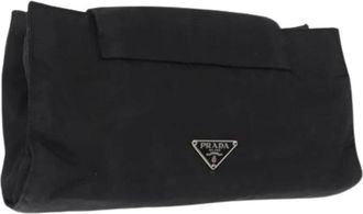 Prada Pre-owned Clutches, female, Black, Size: ONE SIZE Pre-owned Nylon Pouch